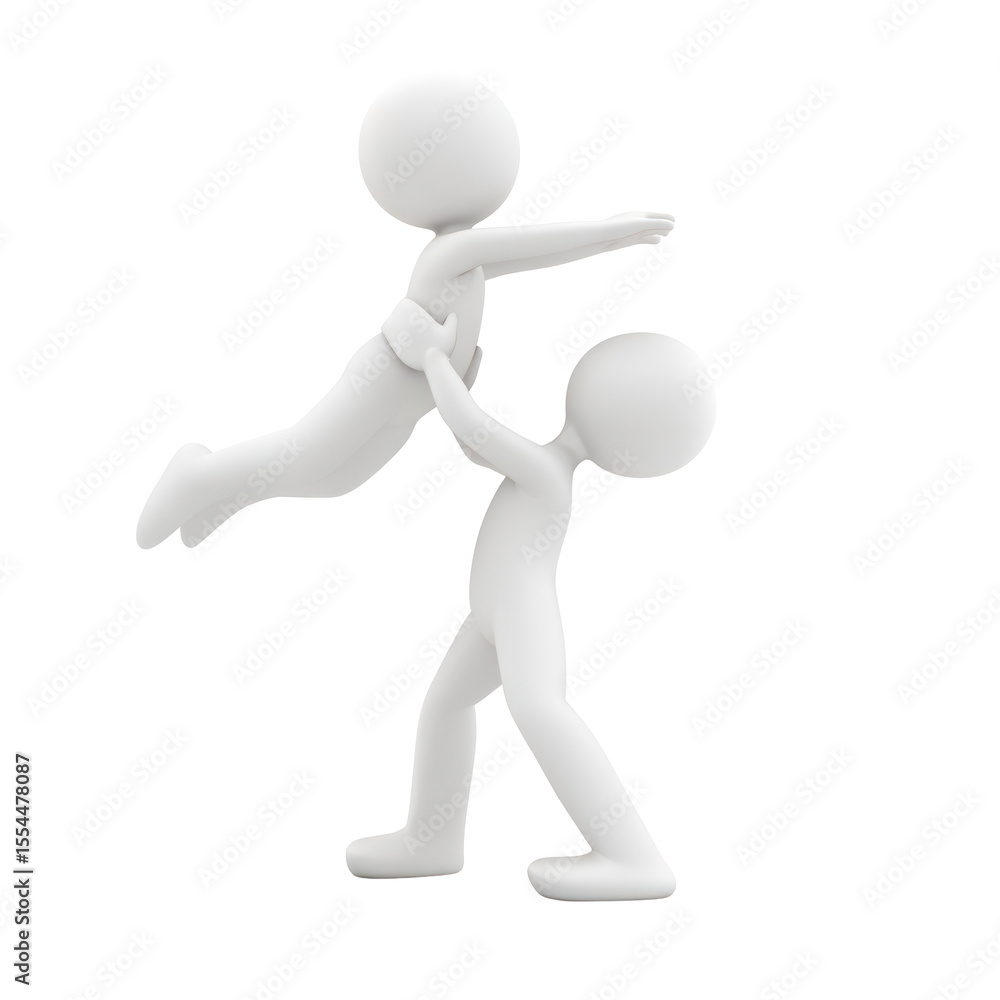 Playful and Joyful Interaction Between Two Abstract Characters in a Lively Scene of Friendship and Fun Playful and Joyful Interaction Between Two Abstract Characters in a Lively Scene of Friendship and Fun