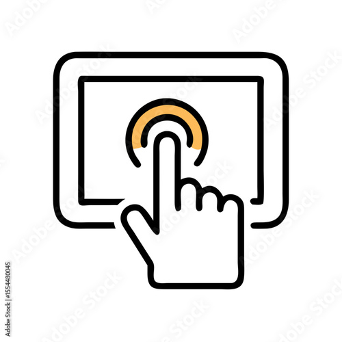 finger tap touch screen icon design