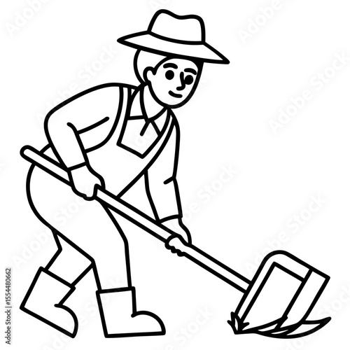 Cultivator line art vector