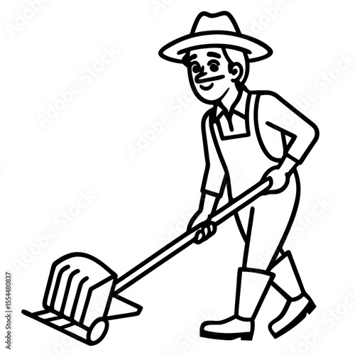 Cultivator line art vector