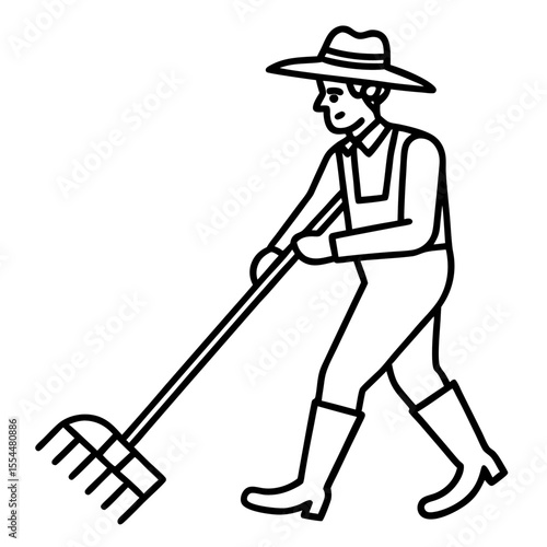 Cultivator line art vector