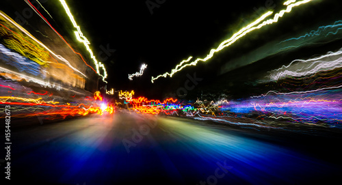 Abstract traffic light trails