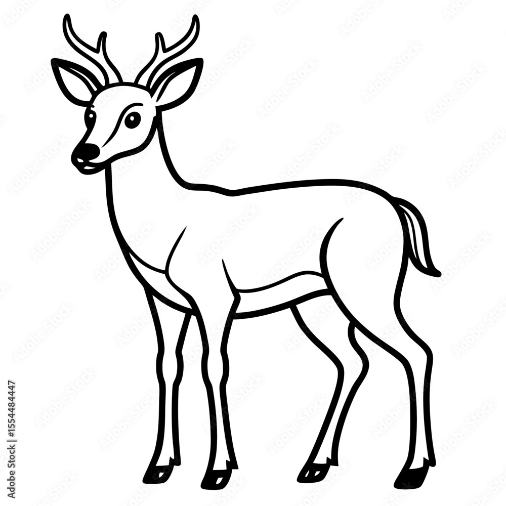 Deer line art vector Deer line art vector
