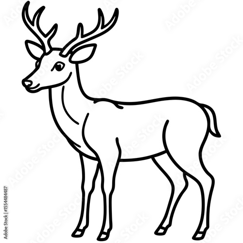 Deer line art vector