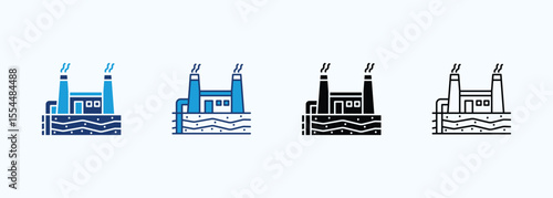 Geothermal Energy Icon Set Multiple Style Collection