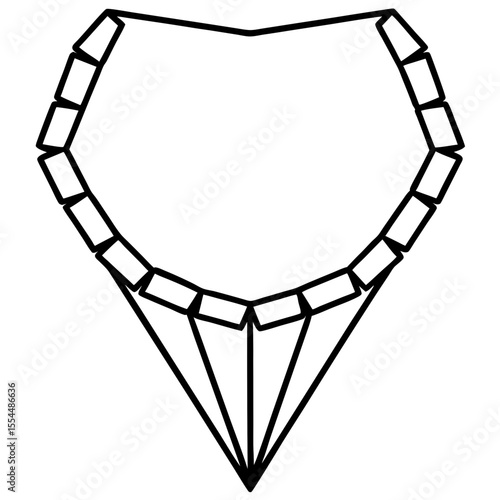 Diamond Necklace line art vector