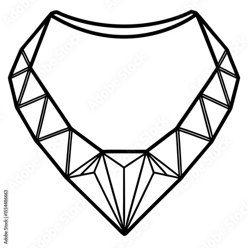 Diamond Necklace line art vector