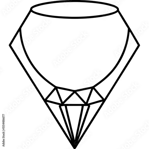 Diamond Necklace line art vector