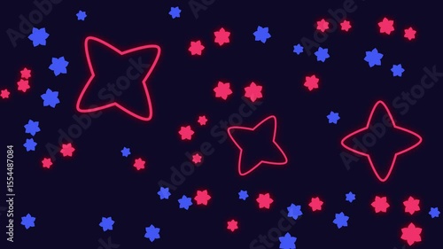 Colorful Starry Night Background Animation Loop with Seamless Motion and Dark Backdrop
