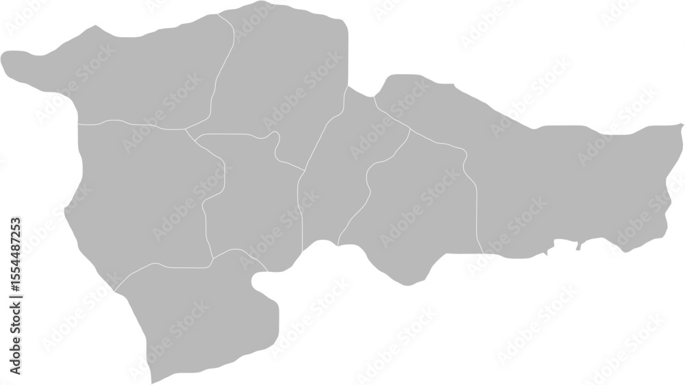 Fototapeta premium Agri, Turkey – administrative vector map with district boundaries (Web Mercator projection, PPT-compatible & fully editable)