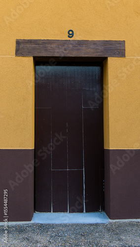entrance door of an old house