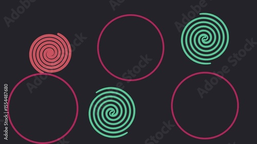 Abstract Background with Spirals and Circles for Modern and Creative Design Projects