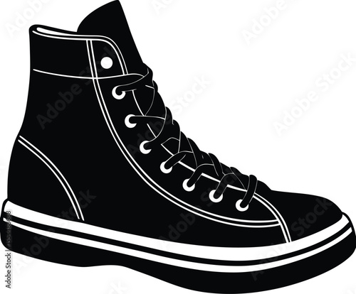 Silhouette of a High Top Sneaker