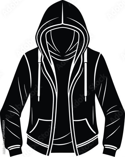 Silhouette of a Layered Hoodie and Vest