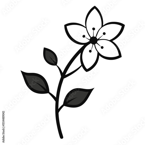 black and white blackthorn vector  isolated