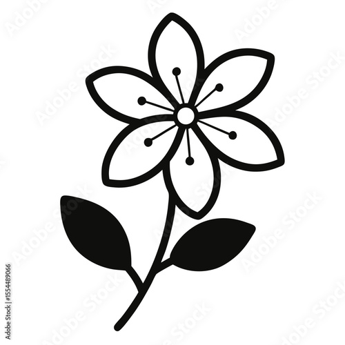  blackthorn flower isolated vector on-white-background