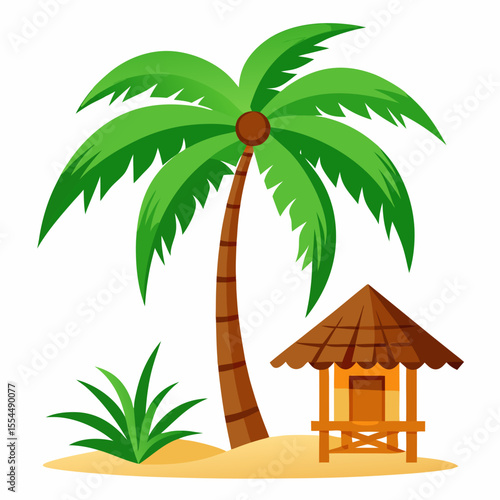 palm-tree-vector--white-background