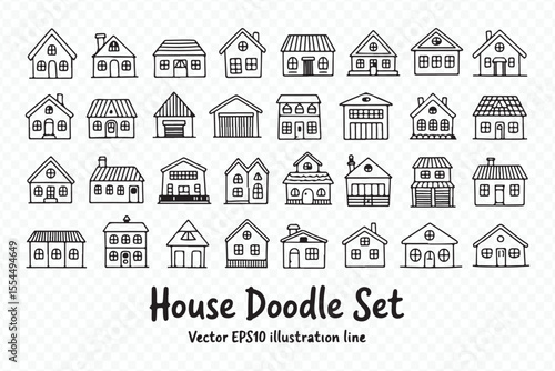 hand-drawn house doodles vector collection architectural sketches for logos and prints
