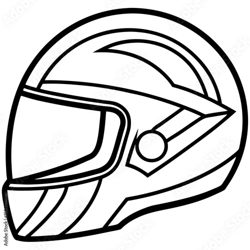 Helmet line art vector
