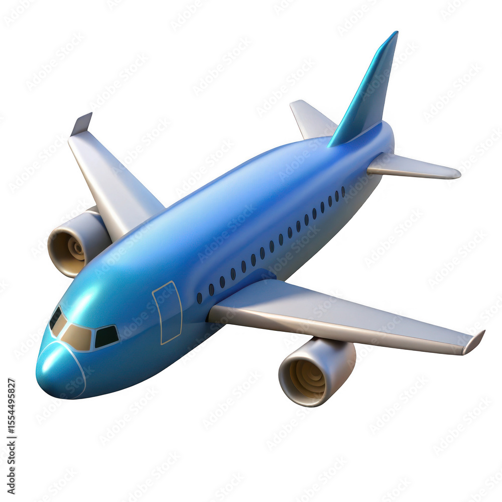 Obraz premium 3d realistic airplane model isolated on transparent background