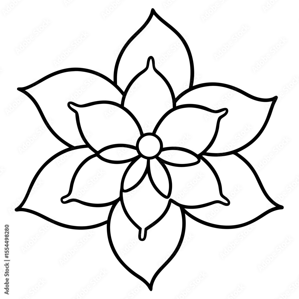 Naklejka premium Jasmine line art vector