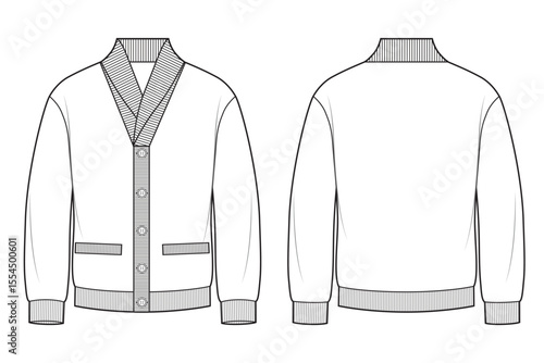 Mans knitted cardigan sweater jacket