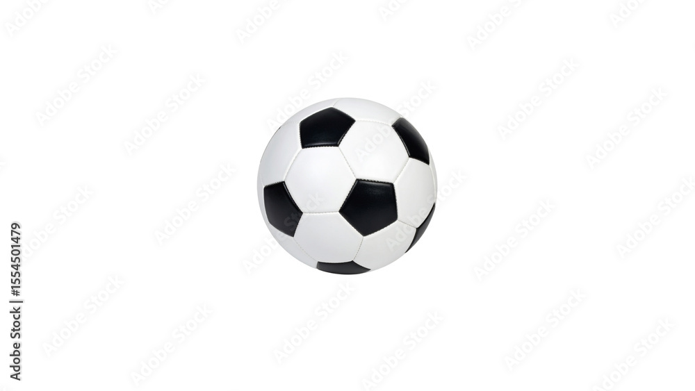 Fototapeta premium Black and white soccer ball isolated on a white background, perfect for sport and game illustrations