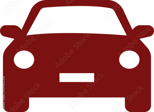 car icon. Vehicle view from the front.Sedan car, vehicle or automobile front view flat vector icon for apps and websites.Sedan car, vehicle or automobile symbol on white background.