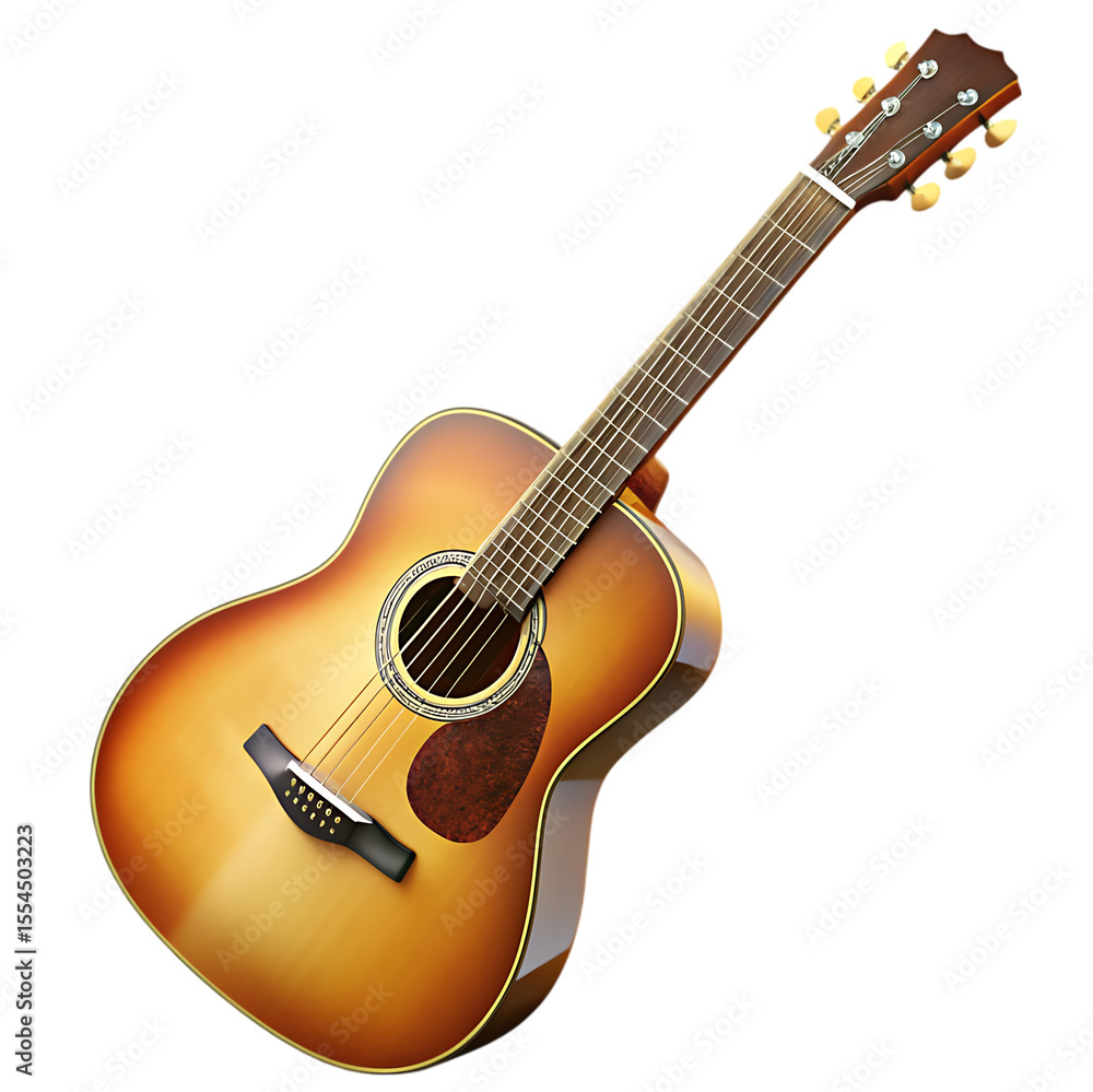 Fototapeta premium acoustic guitar isolated on white
