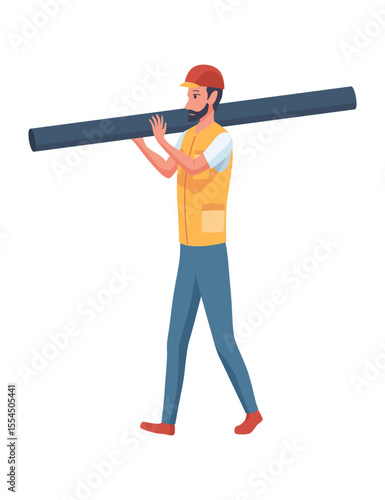 Oil gas worker. Oil industry, engineers in workwear. Oil industry extraction and refinery production. Vector cartoon illustration
