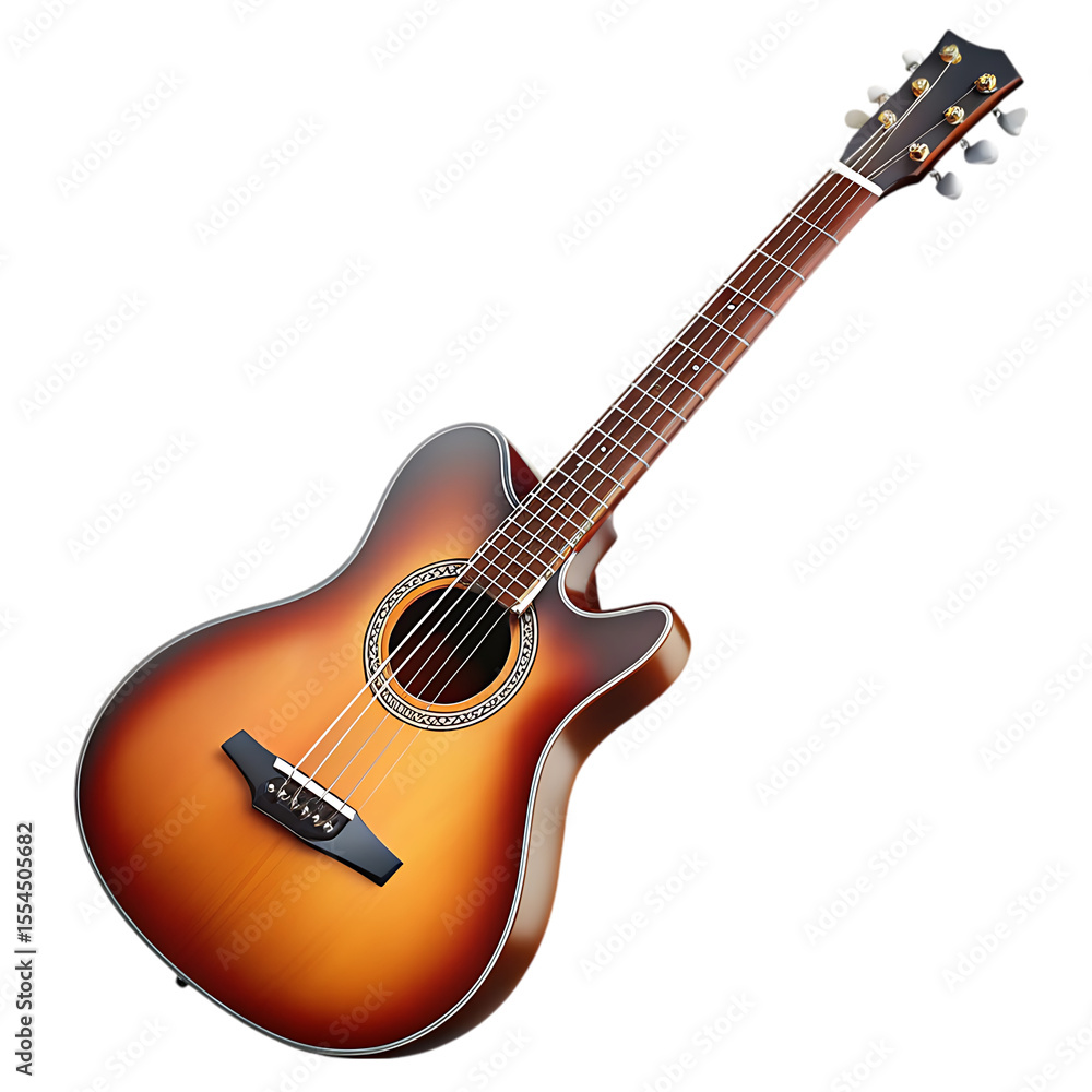 Obraz premium acoustic guitar isolated on white