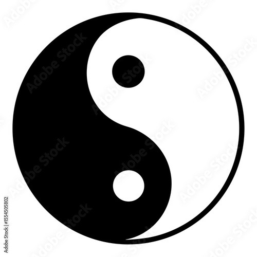 yin  yang symbol  on white background