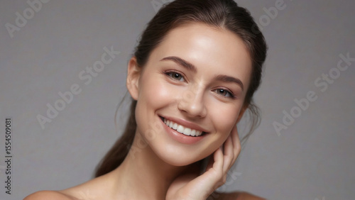 Beautiful young woman with healthy skin and radiant smile