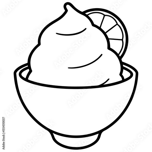 Lemon Sorbet line art vector