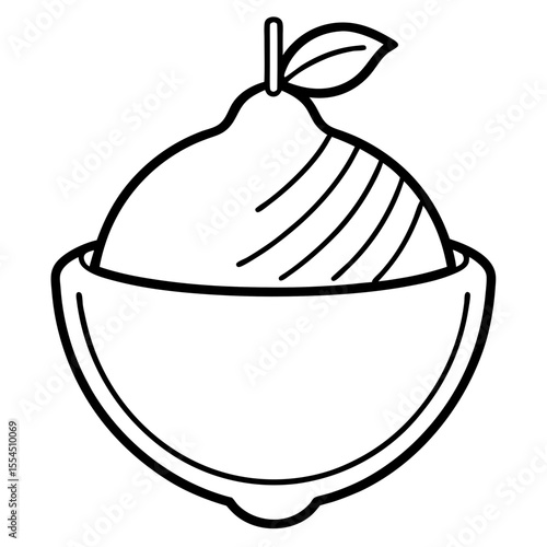 Lemon Sorbet line art vector