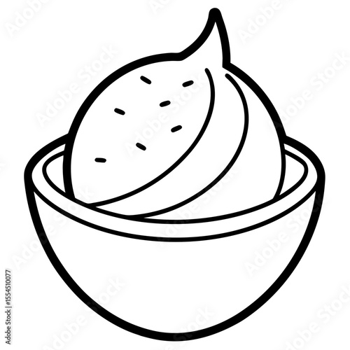 Lemon Sorbet line art vector