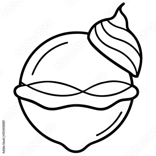 Lemon Sorbet line art vector