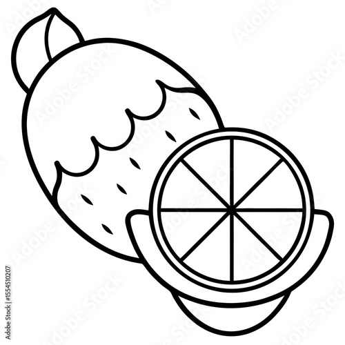 Lemon Sorbet line art vector