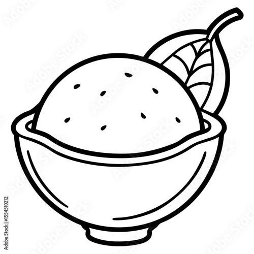 Lemon Sorbet line art vector