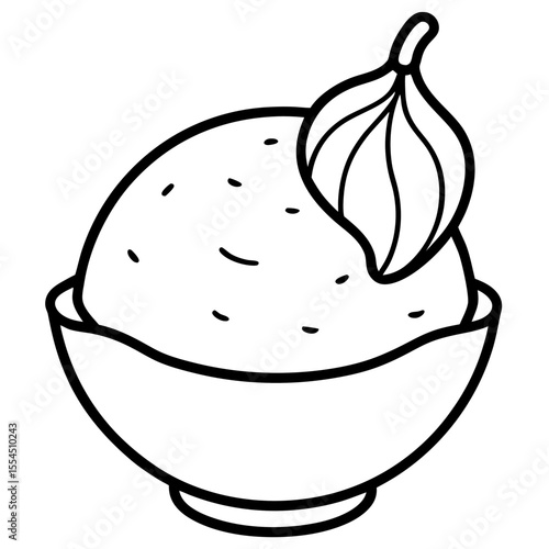 Lemon Sorbet line art vector