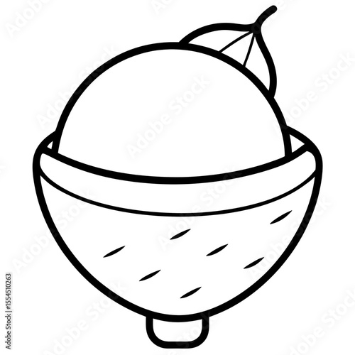 Lemon Sorbet line art vector