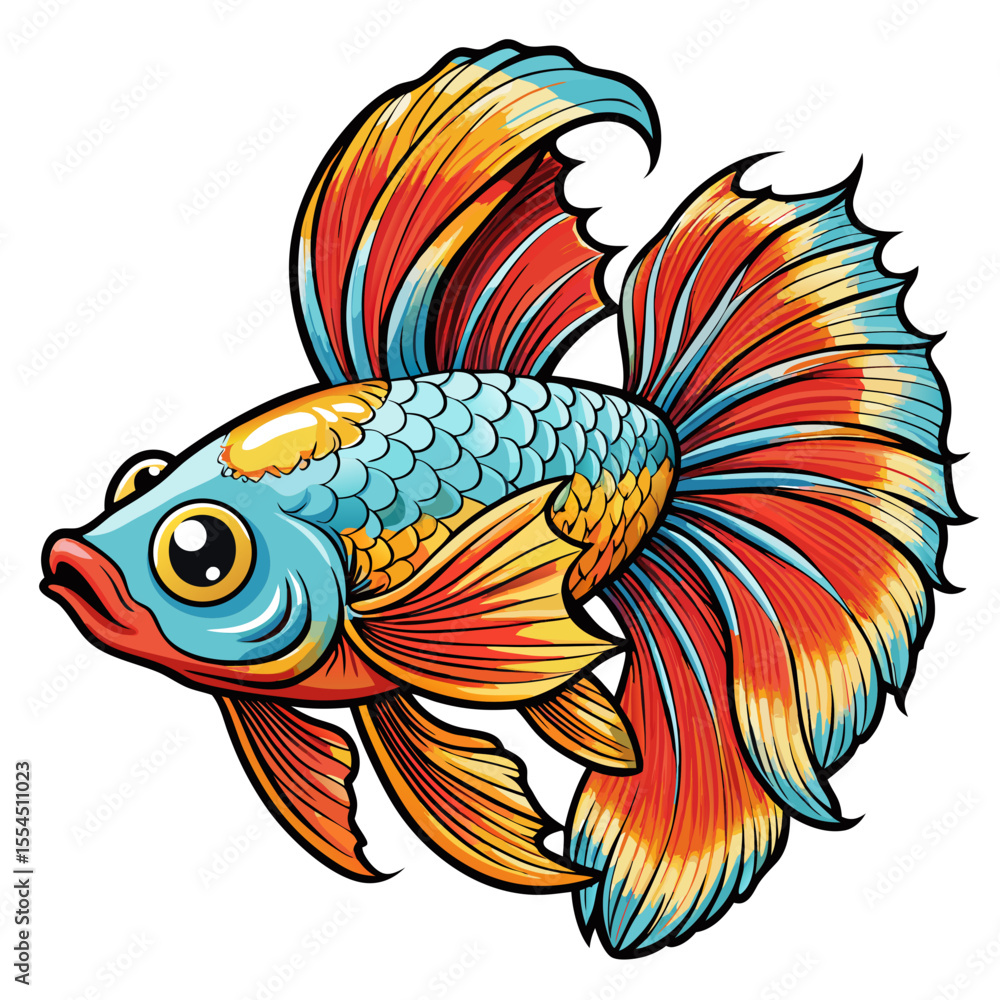 Fototapeta premium vector illustration of a fish