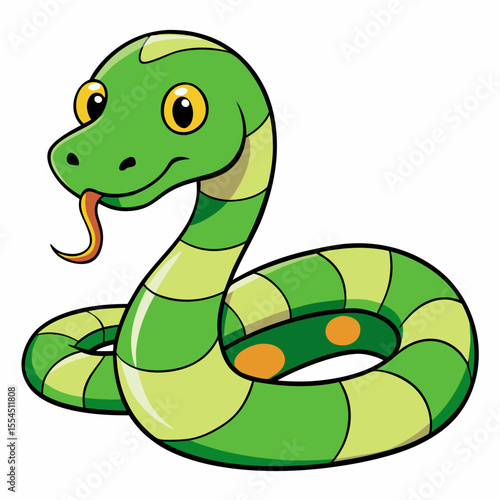green snake cartoon