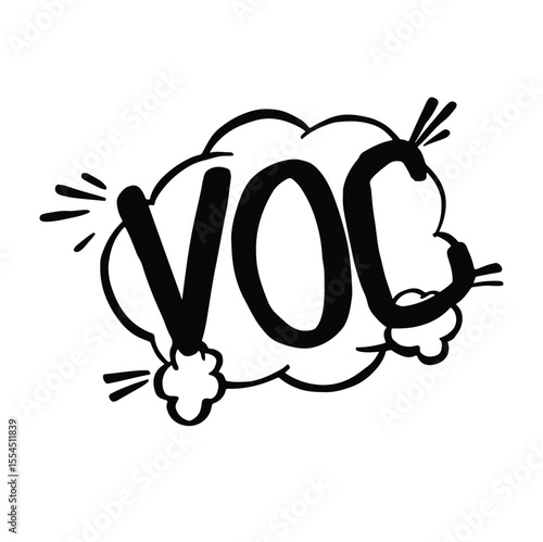 VOC symbol monochrome simple vector