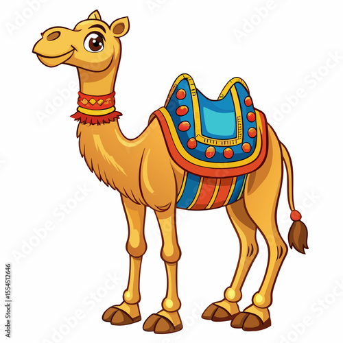 cartoon camel with a sign