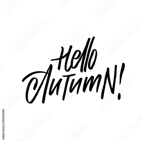 Hello Autumn Handwritten Typography Artwork A beautiful representation of the autumn season