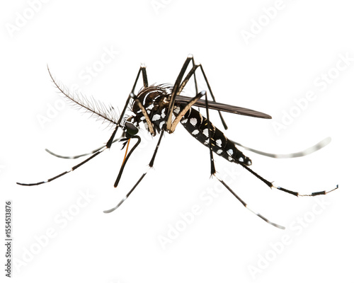 Tiger mosquito isolated Transparent on white background