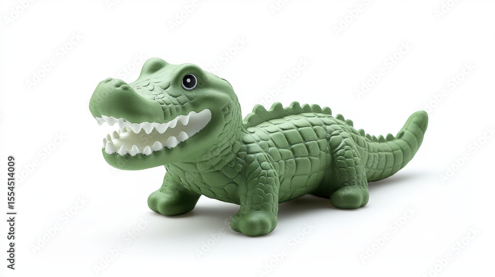 Obraz premium Realistic Green Crocodile Figurine for Animal Lovers and Safari Decoration