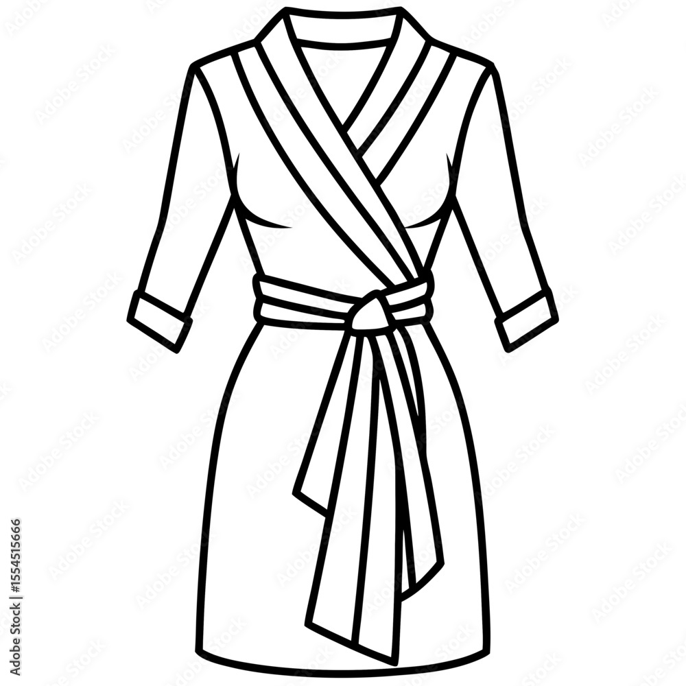 Wrap Dress line art vector Wrap Dress line art vector