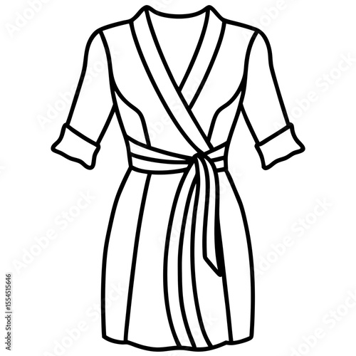 Wrap Dress line art vector